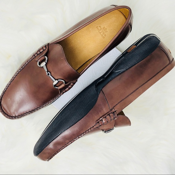 Nwt Peter Millar Mens Brown Driving Moc 